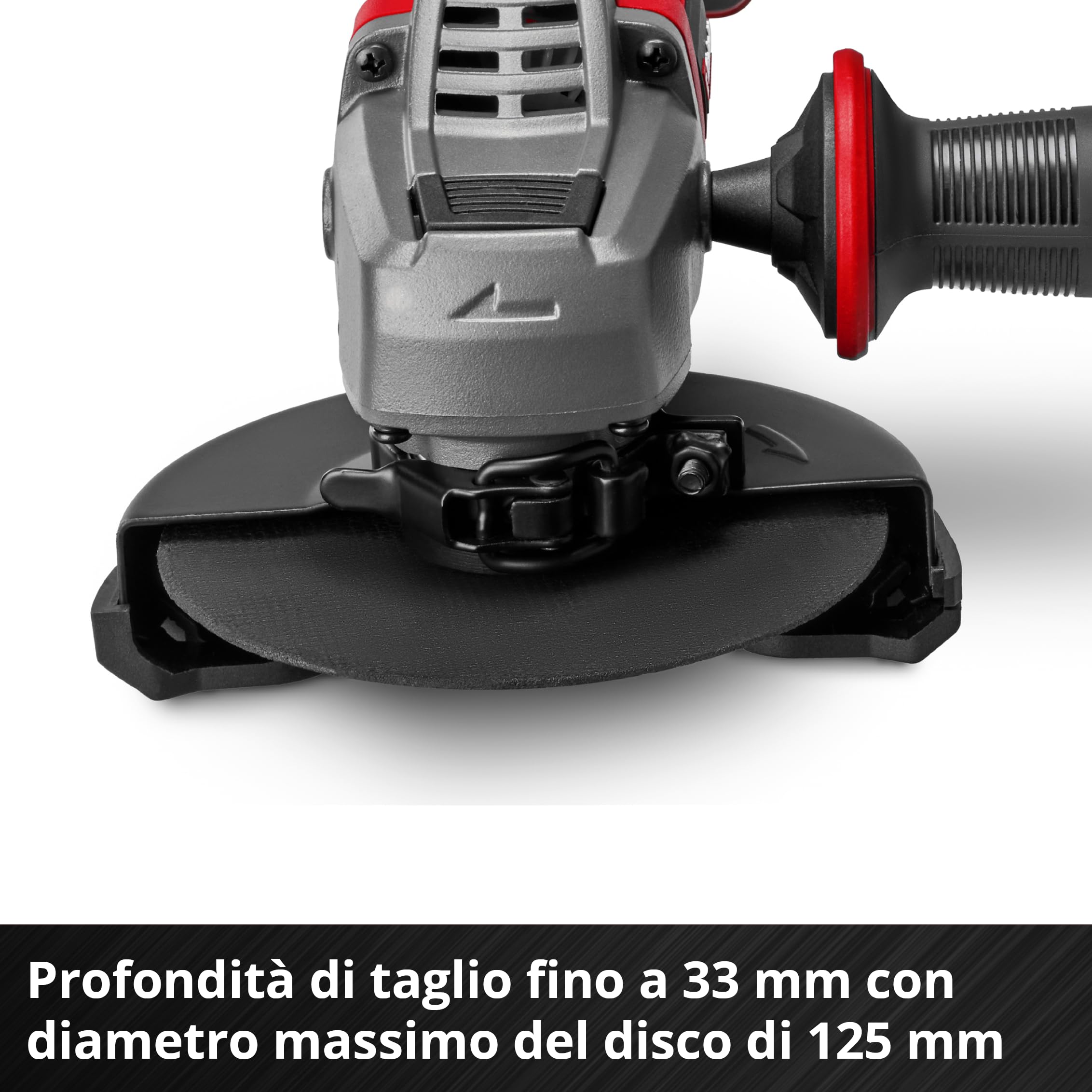 Smerigliatrice angolare a batteria professionale Einhell TP-AG 18/125 CE Q Li Power X-Change (18 V, 900 W, Ø 125 mm, profondità taglio 33 mm, brushless, disco da taglio e batteria esclusi)
