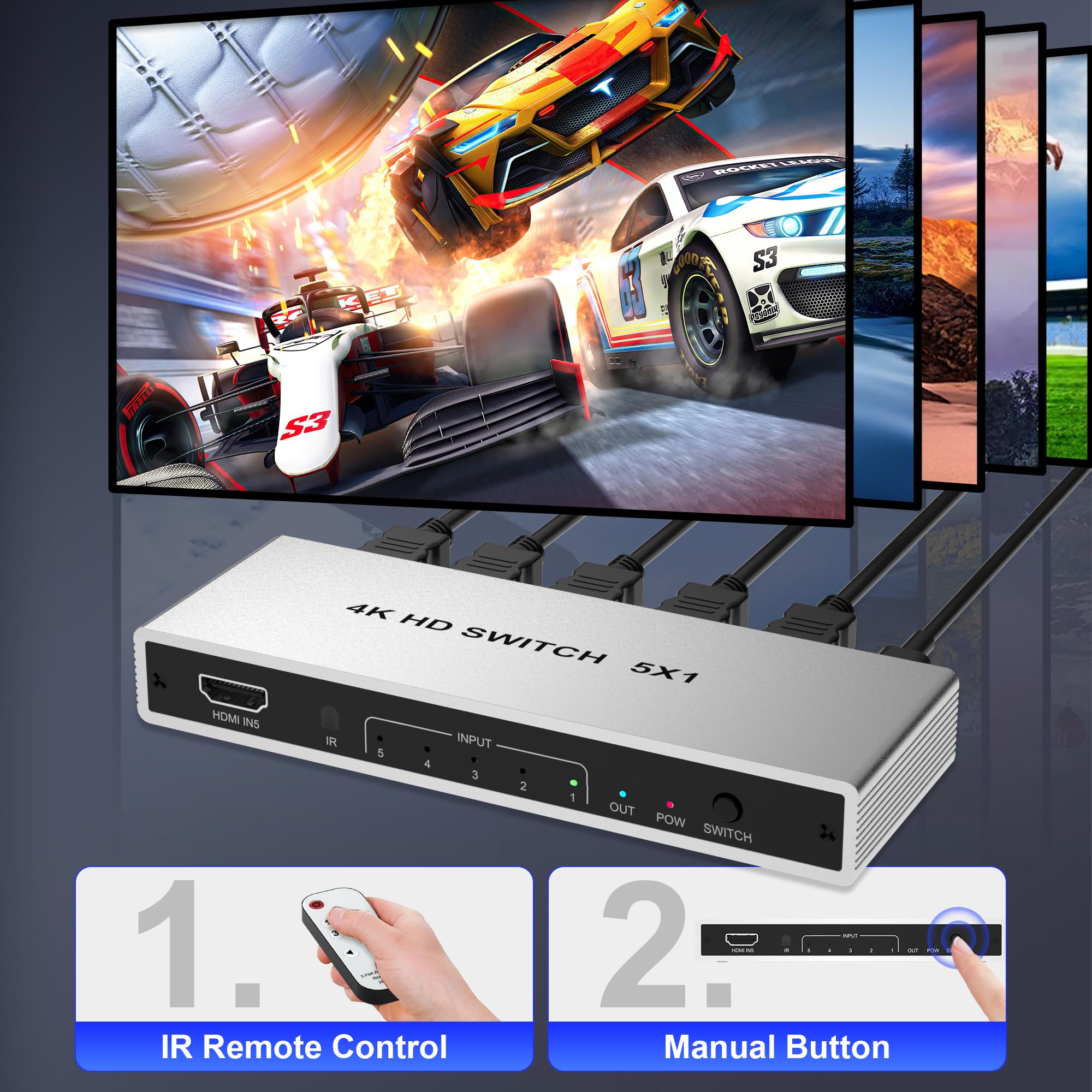 HDMI 1x2 Splitter Full HD 1 Eingang 2 Ausgänge Kom... – Vicedeal