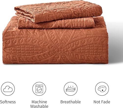 Miniatura 7 de Love's cabin Colchas para cama Queen color oscuro, colcha suave de verano, colcha de microfibra ligera, colcha de estilo moderno con patrón de
