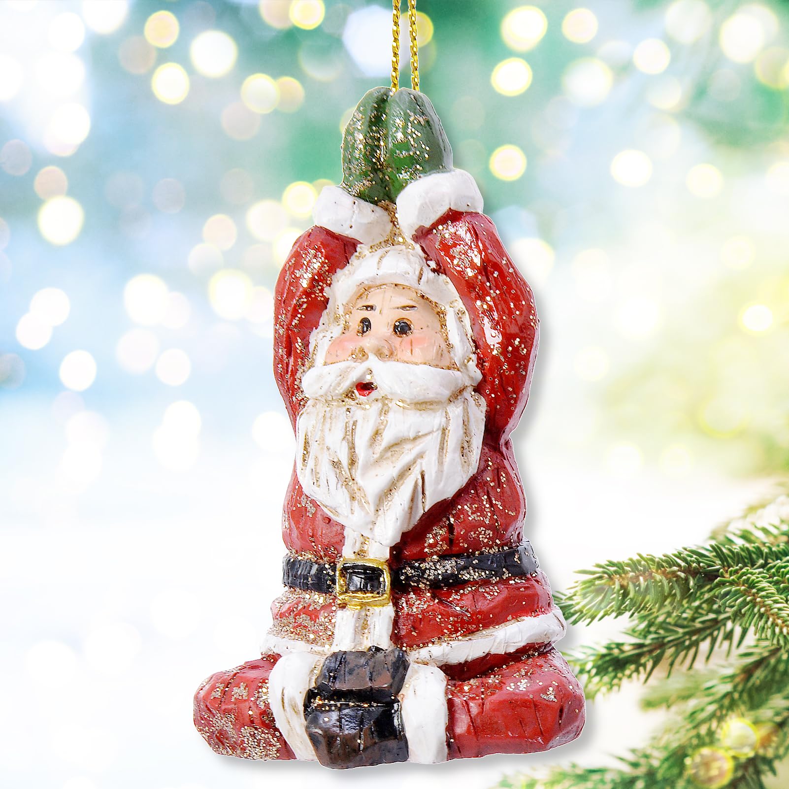 Amazon.com: Yoga Santa Ornaments Christmas Tree Decorations, Set