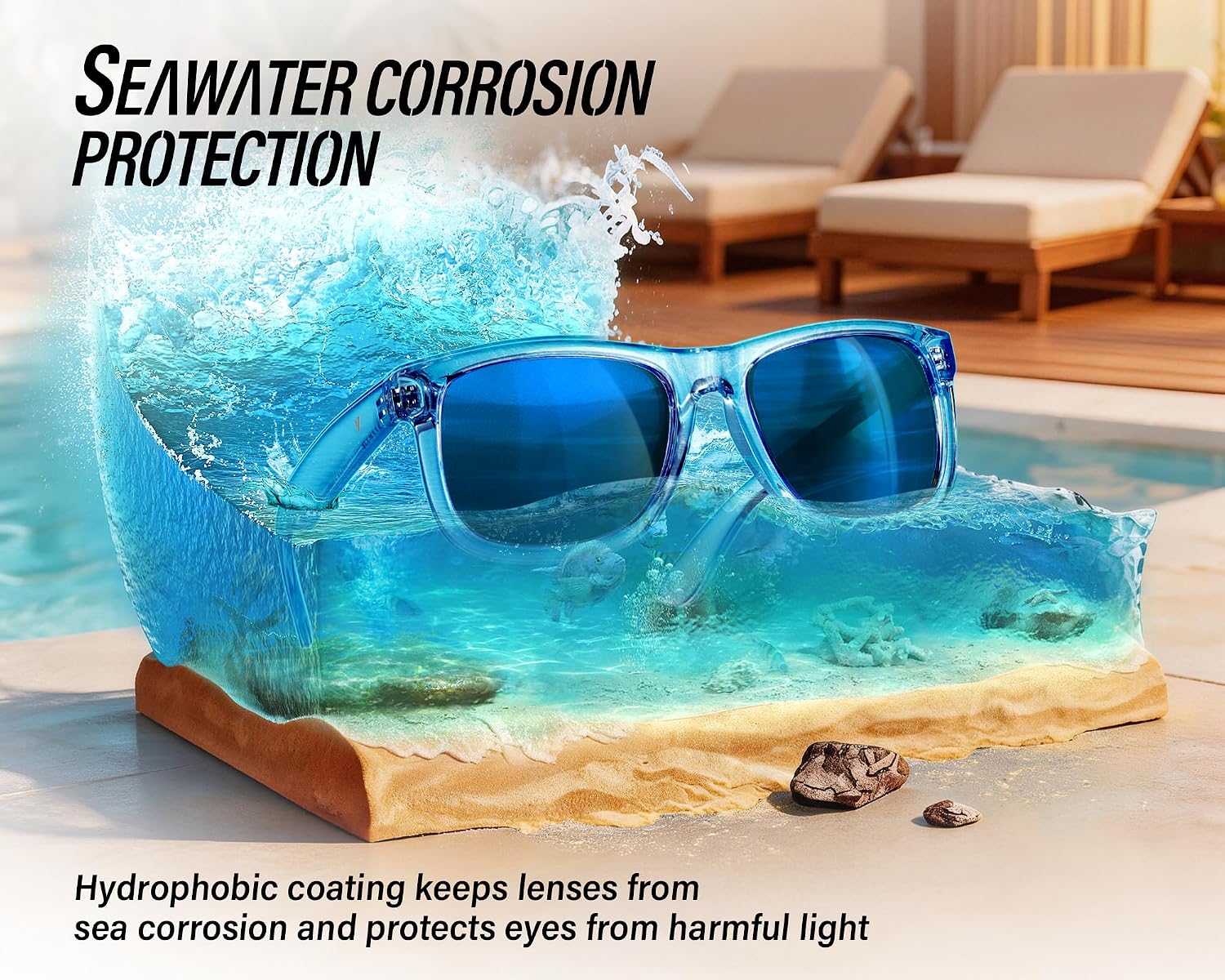 Polarized Sunglasses for Men & Women, Lightweight Driving Sunglasses for Fishing, Golf, Sports, UV400 Protection