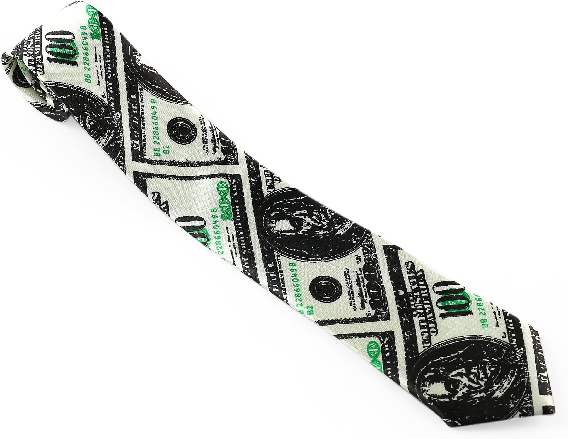 American Dollar Bill Neck Tie Money USA America Mens Suit Shirt Fancy Dress Party
