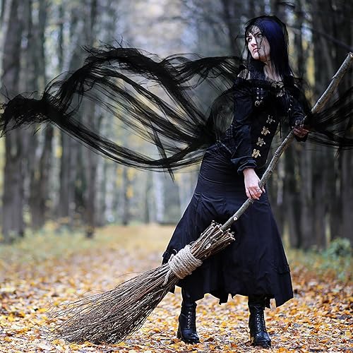 Miniatura 6 de Hercicy Capa de encaje de Halloween de longitud completa con capucha, capa gótica de bruja transparente para cosplay, disfraz de vampiro, boda