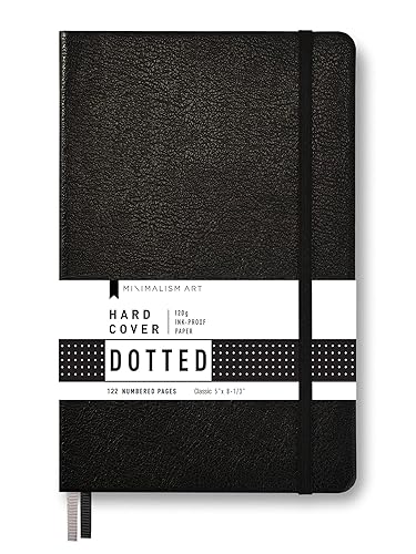 Miniatura 1 de Minimalism Art, diario de tapa dura premium, tamaño pequeño, clásico de 5" x 8.3", de 122 páginas numeradas, bolsillo con refuerzo, marcador de