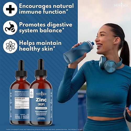 Miniatura 2 de NEW AGE - Gotas líquidas de zinc iónico, suplemento de zinc de alta potencia, defensa inmunológica, potente antioxidante natural, sin OMG, líquido