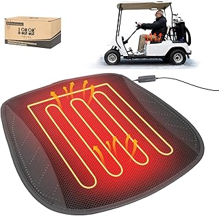 10L0L Universal Golf Cart Heating Seat Pad - 12V Portable Heated Seat Covers with Non-Slip for Yamaha EZGO Club Cart, 3-Speed Heating Temperature Settings and and Automatic Shut-Off