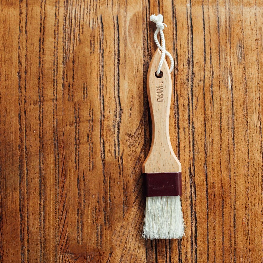 Pastry Brush Natural Bristle Wooden, MSART Basting/Food Brush, with Beech Wood Handle and Rope Hook, Great for Butter, Cookies, Oil, Bread, Frosting. Easy to Clean (1 inch): Home & Kitchen
