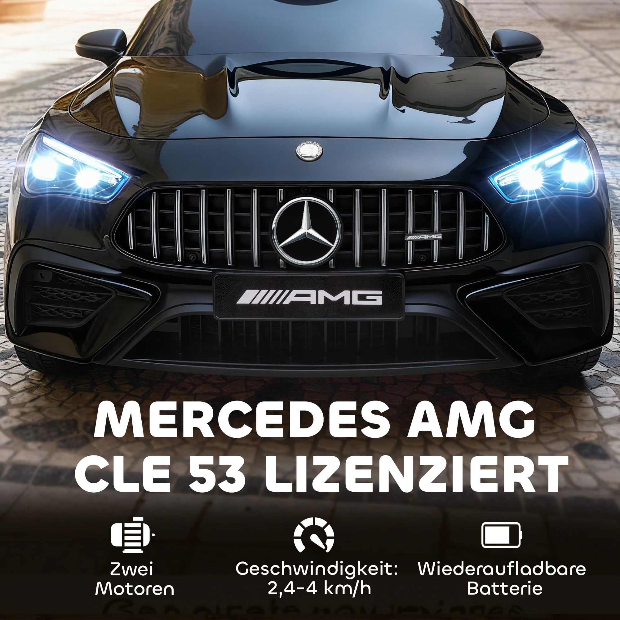 AIYAPLAY Elektryczny Samochód dla Dzieci 12V z Pilotem 2,4 GHz, 2 Silniki, Pojazd dla Dzieci z Muzyką, MP3, Łagodnym Startem/Stopem, Klaksonem, Zawieszeniem, Światłami LED, Kołami Pomocniczymi, dla