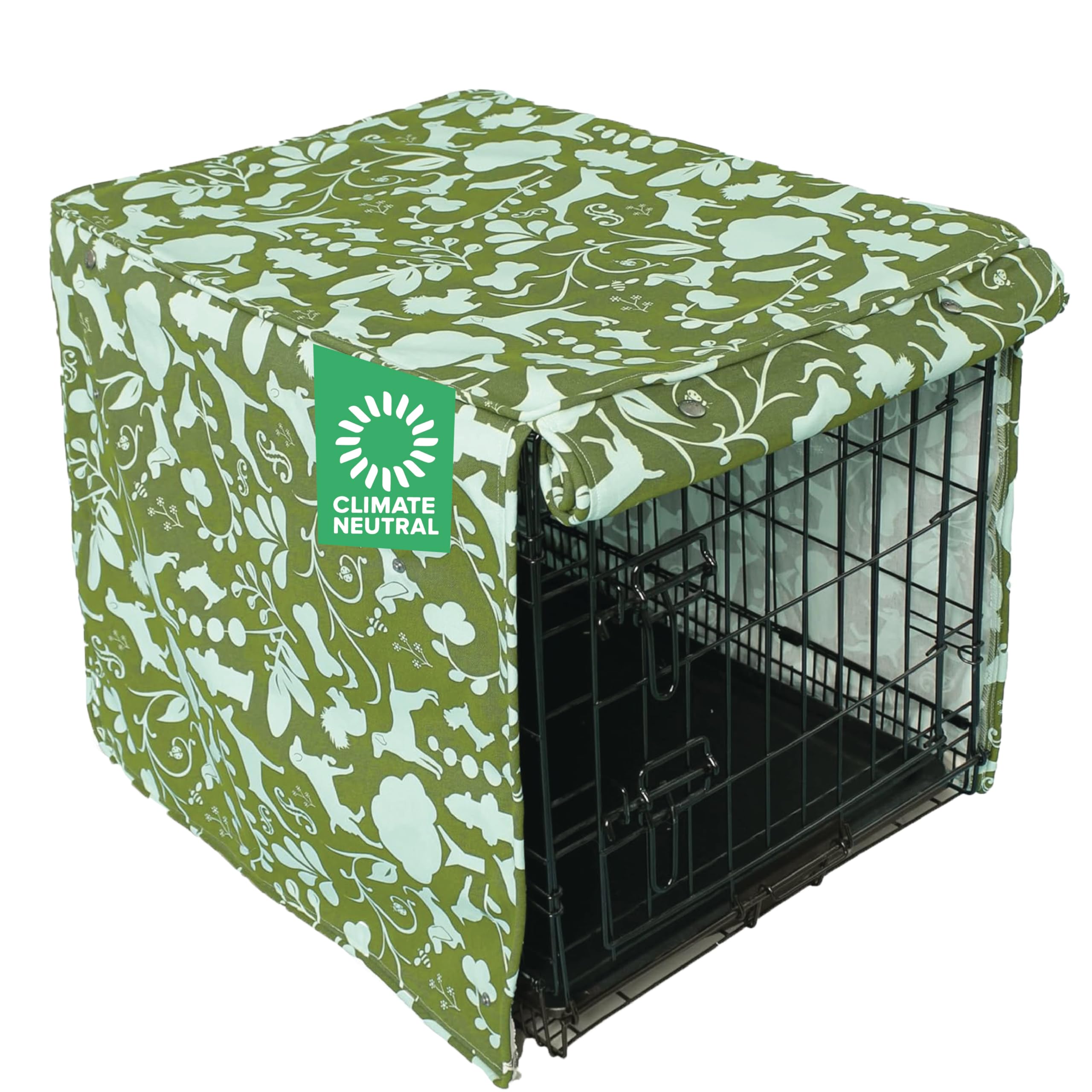 Molly Mutt Amarillo by Morning 42-inch Dog Crate Cover, Extra Large Kennel Cover Measures 42" X 28" X 31", Two Panel Doors Roll Up, Made from 100% Cotton Durable, Breathable & Pre-shrunk — image 1