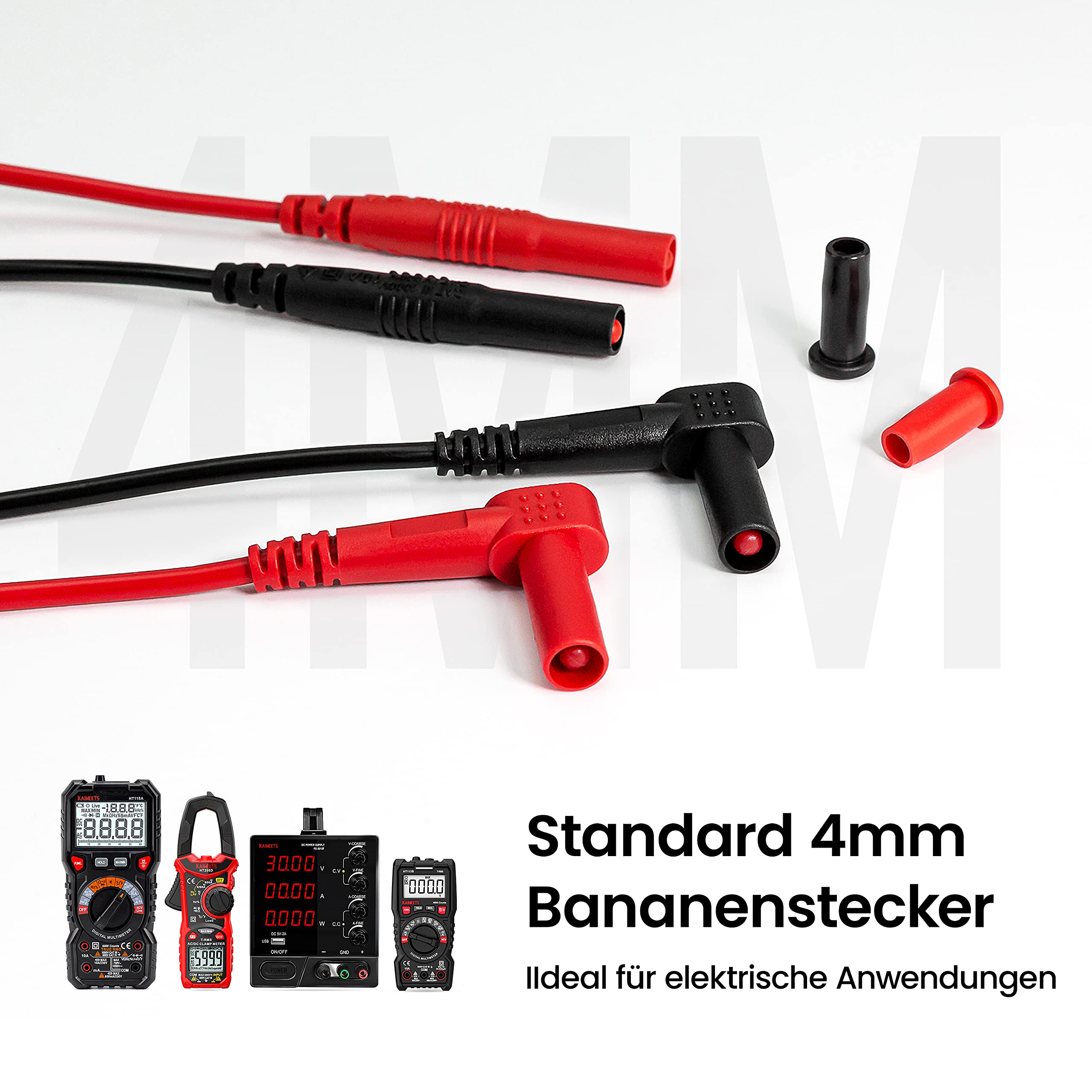 KAIWEETS Messleitungen Prüfkabel Kits 23-Teilige Elektronische Kabel mit Krokodilklemmen für digitales Multimeter