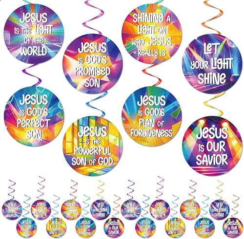 24 Pack Vacation Bible School 2026 Hanging Swirls Decoration Fun Christian Craft