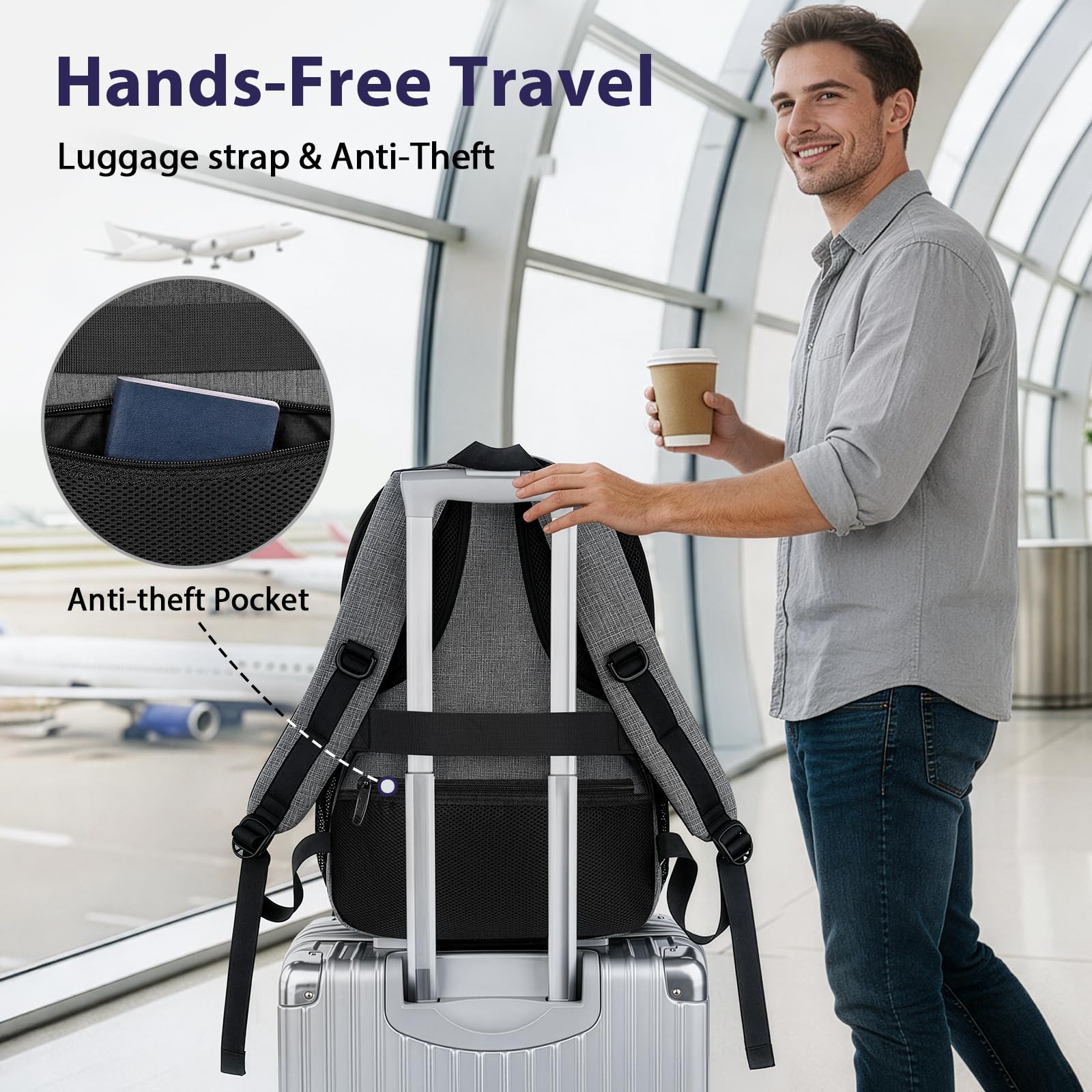 MATEIN 18 Inch Extra Large Laptop Backpack, 50 L Business Travel Backpack
