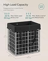 Vista 82 de SONGMICS 29 Gal. (110L) Laundry Basket, Laundry Hamper, Collapsible Clothes Hamper, Removable and Washable Liner, Metal Wire Frame, for Bedroom