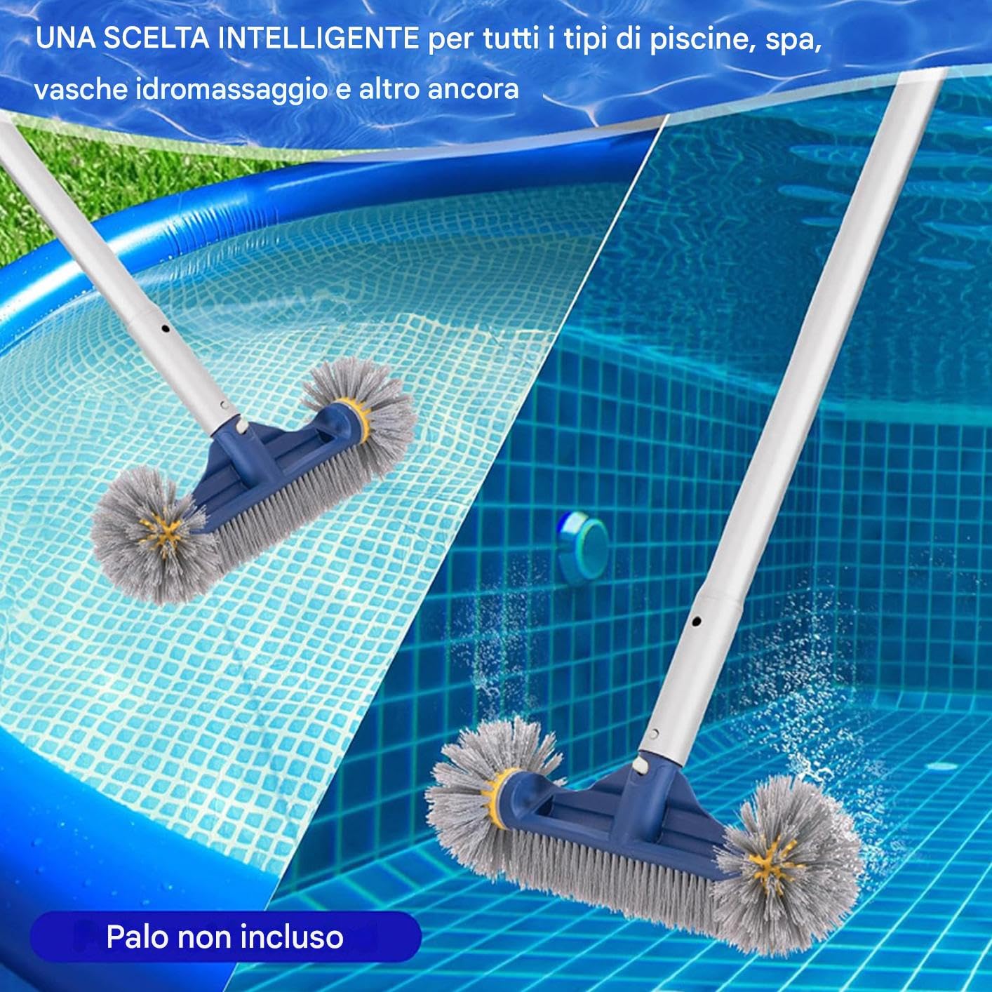 Spazzola In Spugna Da Piscina In 3 Pezzi Per La Pulizia Di Piscine E Vasche Idromassaggio 91825912 - Foto 12