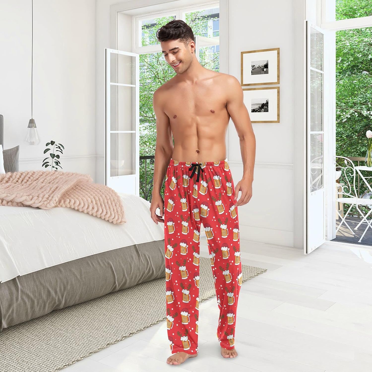 Ollabaky Pajama Pants for Men PJs Bottoms Sleep Lounge Pants with Pockets, S M L XL XXL - Image 6