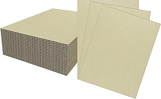 Corrugated Cardboard Sheets AAG PACKAGING 11 x 8.5 Brown insert boards for shipping stiffeners, crafts & DIY; corrugated cardboard sheets as thin cardboard box dividers (11"x8.5" Brown/Set of 20)
