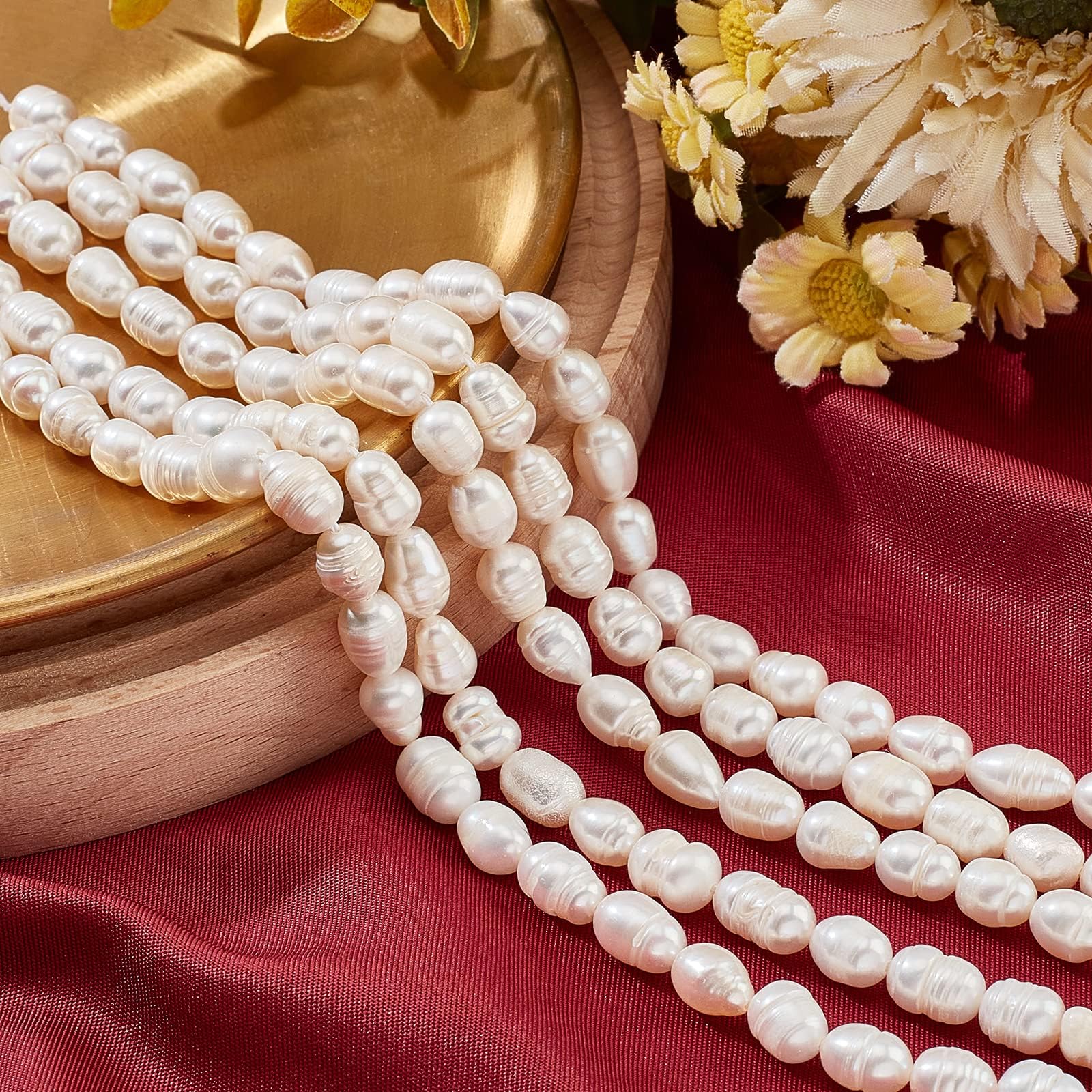 Sweet & Happy Girl's Store 5.5x7mm Freeform White Natural Cultured