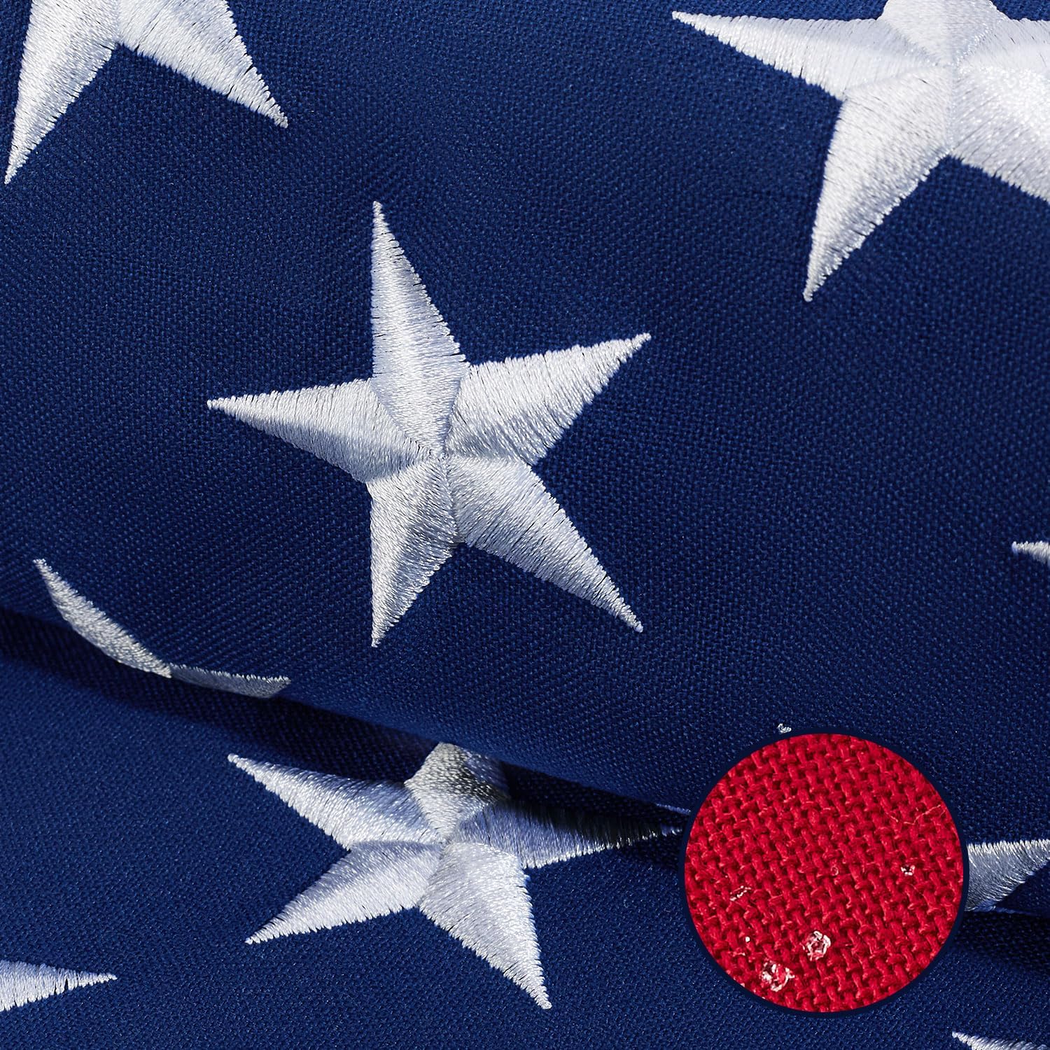 American Flag 4x6 FT,Weatherproof Heavy Duty Polyester Canvas Flags Ultra Durable Tear-Resistant, Deluxe Embroidered Stars & Sewn Stripes, Perfect for Outdoor Use with Brass Grommets