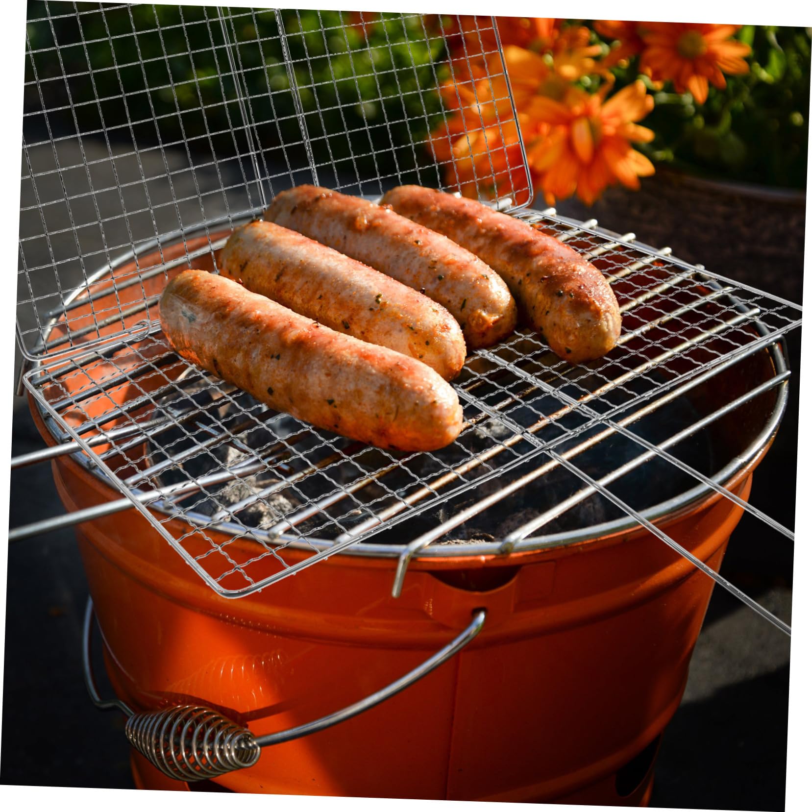 ibasenice 3 Piezas Rejilla Inoxidable para Barbacoa Exterior Cesta de Malla para Verduras y Pescado Accesorio Resistente para Parrilla Camping