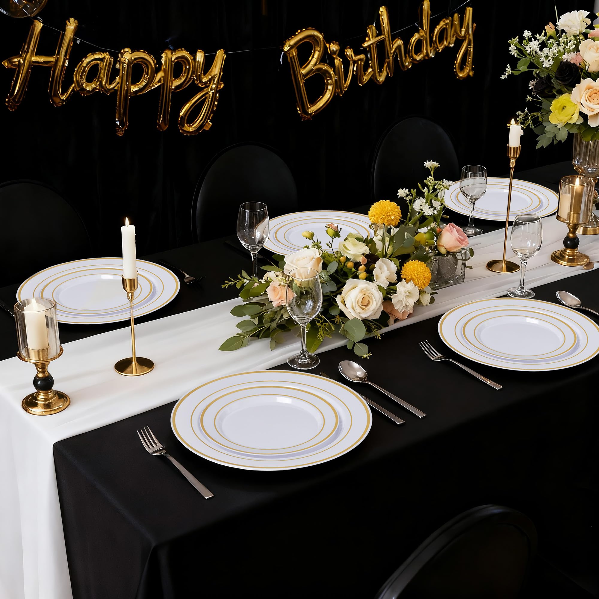 Gold Disposable Plates - Party & Wedding Dinnerware -5 Gold Disposable Plates - Party & Wedding Dinnerware -5