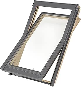 Dachfenster Balio Schwingfenster mit Eindeckrahmen 55x72 cm auch kompatibel zum Austauch Alter Dachfenster 55 x 78cm