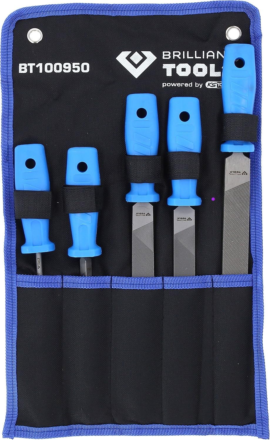 Lot de 5 limes BRILLIANT TOOLS BT100950 par KS Tools pour limer les métaux