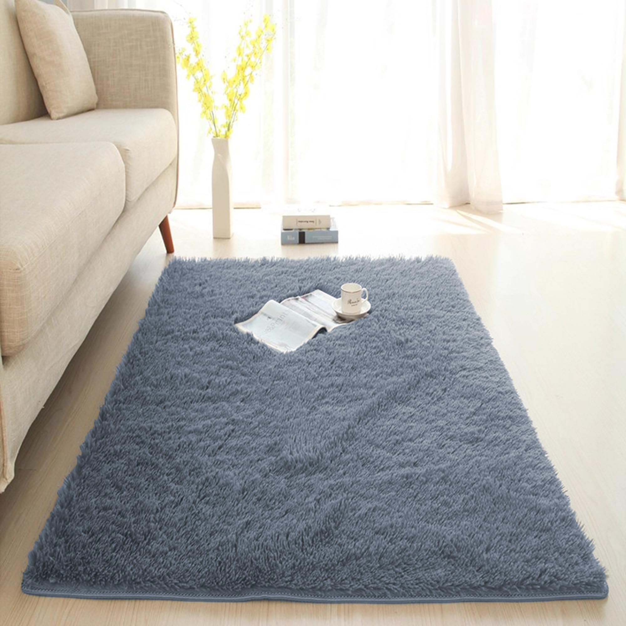 Tapis doux pour salon lavable idéal pour chambre d'enfant