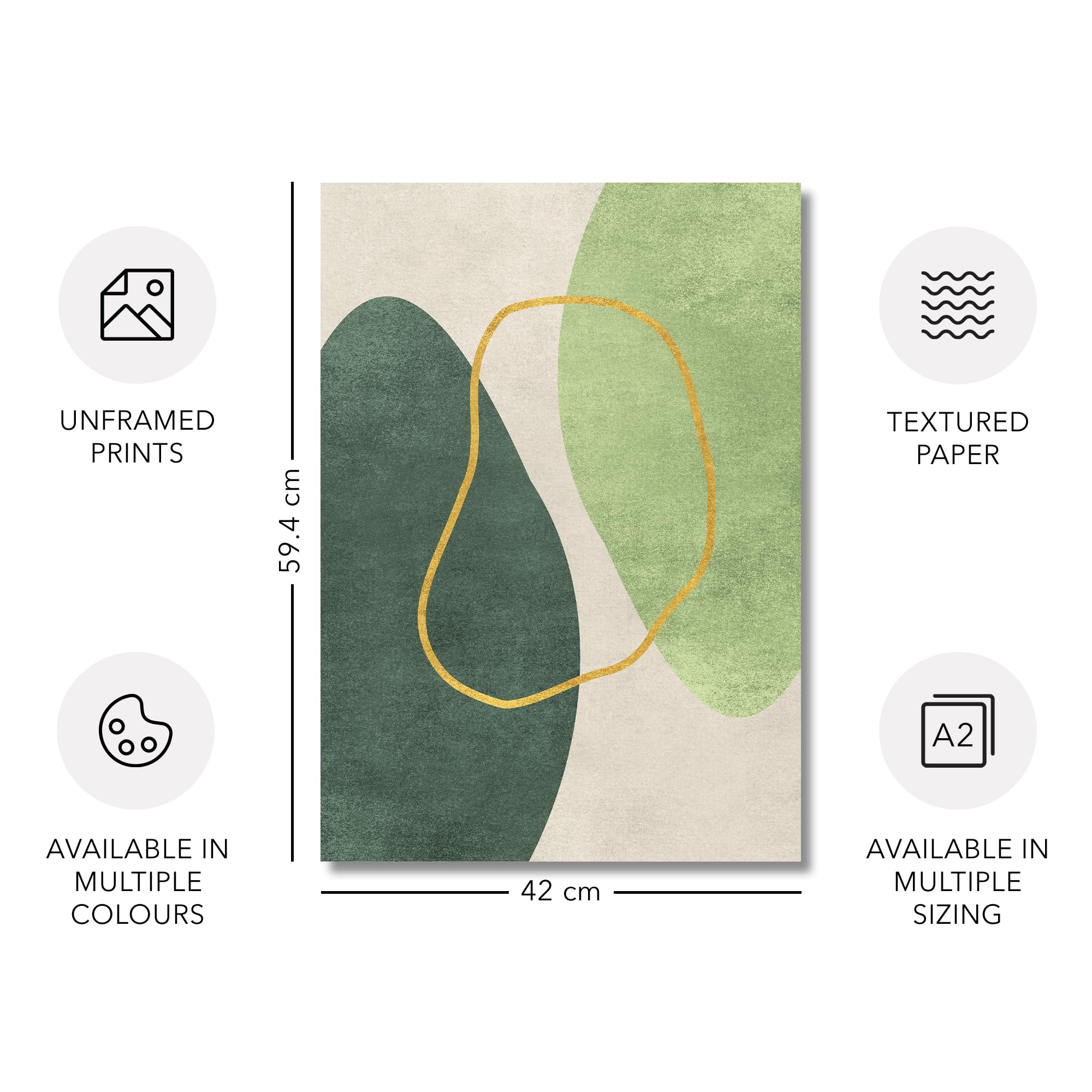Adam and Alice Premium Unframed Wall Art Print, Textured Abstract Modern Minimalist Artwork - Image 3