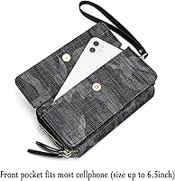 Vista 3 de Lanyani Cartera cruzada RFID con bolsillo para teléfono para mujer, cuero vegano