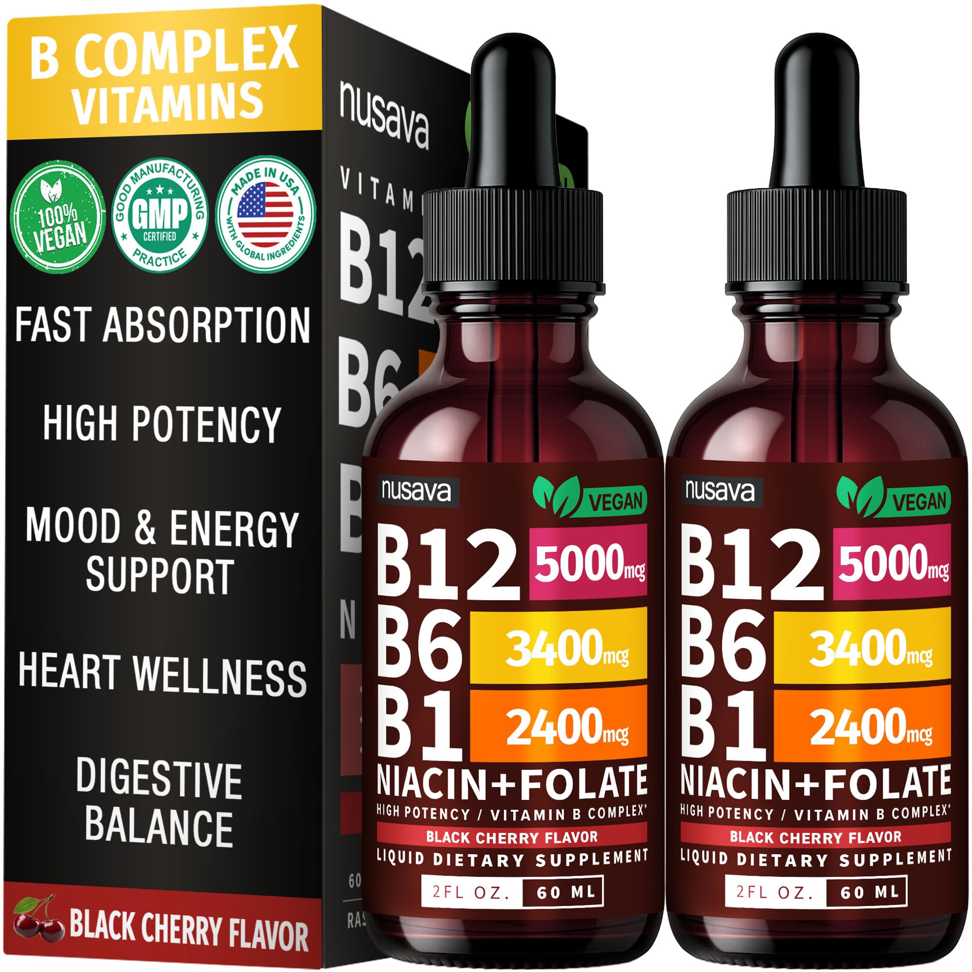 NUSAVA Vitamin B12 5000mcg with B6 & B1 Liquid Drops, Strawberry, Pack of 2 — Amazon image 15