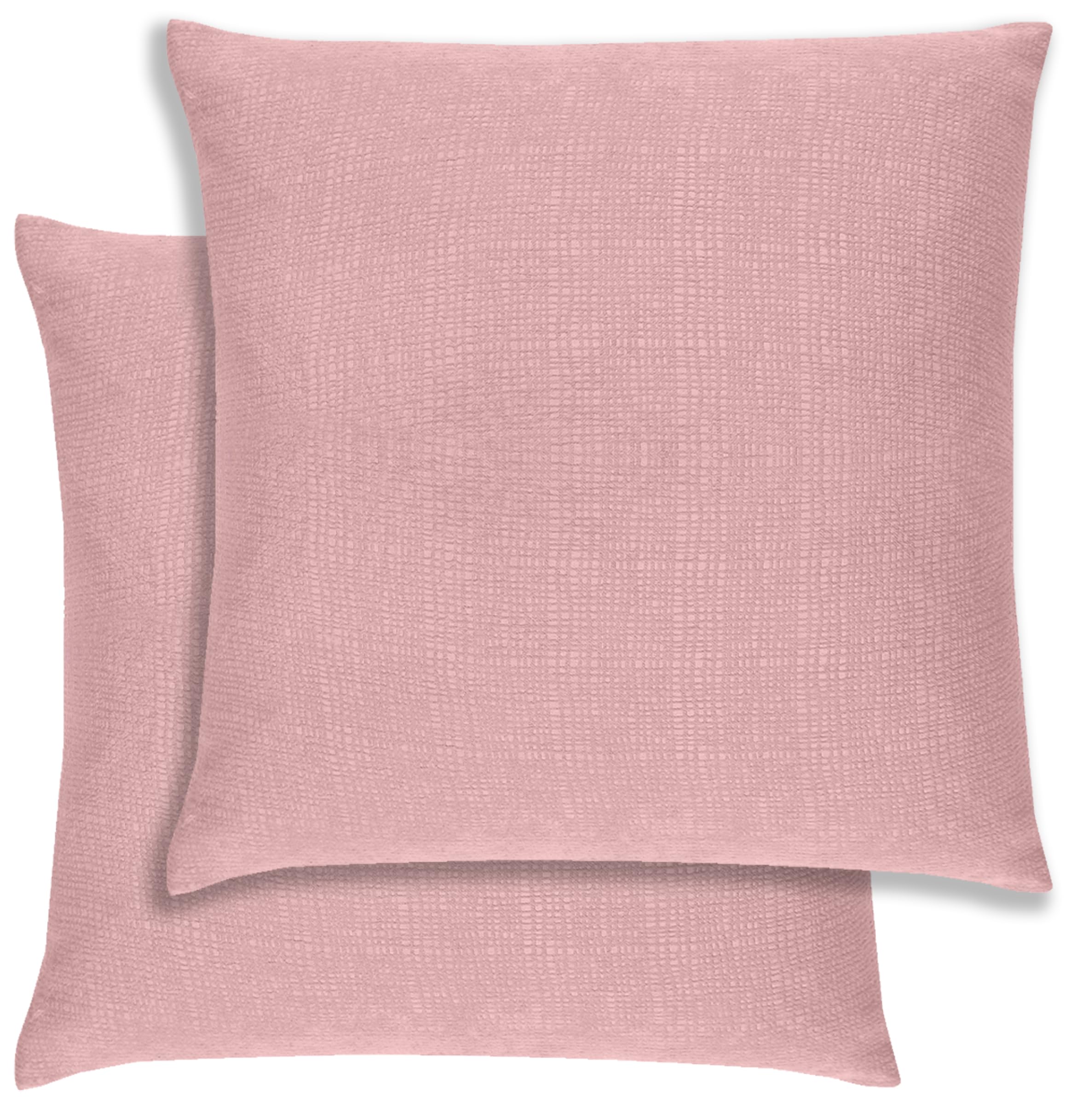 Enhanced Living Blush Pair Of Matrix Embossed Design Cushion Covers 43X43cm – Plain Textured Design With Piped Edge – Double-Sided, Zip Opening – Covers Only, No Inserts
