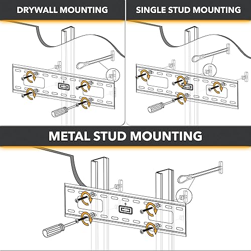 Miniatura 7 de CondoMounts EDA1426 - Anclajes universales de montaje en pared para pernos de acero y metal  Soporte para TV  Armarios  Soporta 90 libras  Incluye