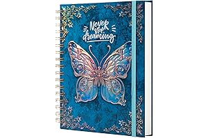 Butterfly Journal for Women-Spiral Notebook, B5 3D Butterfly Embossed Hardcover Notebooks-College Ruled Journals for Writing