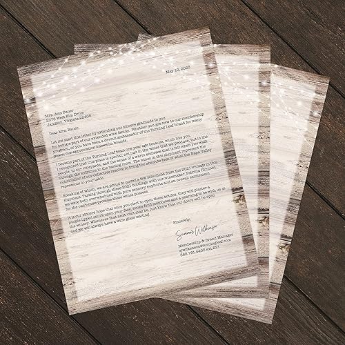 Miniatura 4 de Country Sparkler Farmhouse - 50 hojas  8.5 x 11 pulgadas con luces rústicas para bodas, papel decorativo para todas las ocasiones con diseño de