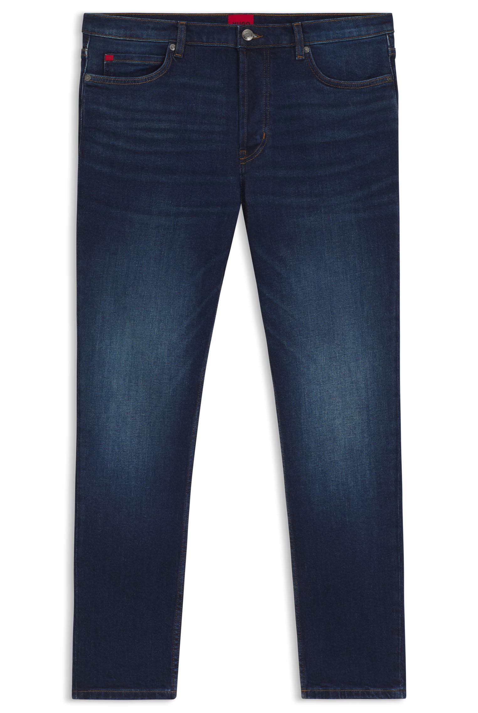 HUGO 634 Tapered Fit Jeans, Dark Blue, Size 30, Inside Leg Regular, Men