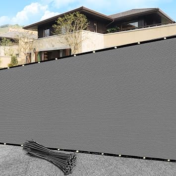 3.5 x 20 Gray Privacy Screen Fence Cover Heavy Duty Fencing Mesh with Zip Tie for Deck, Patio, Backyard, Outdoor Pool, Porch, Railing - We Can Make Custom Sizes