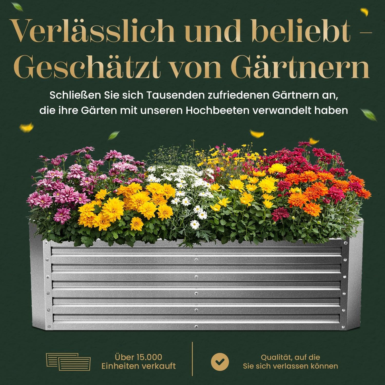 Gabiona | Hochbeet Metall verzinkt 184x90x60 cm – Großes Hochbeet für Garten, Gemüse, Kräuter & Blumen – Wetterfest, rostfrei, stabil – 990 L Volumen – Pflanzkasten rechteckig