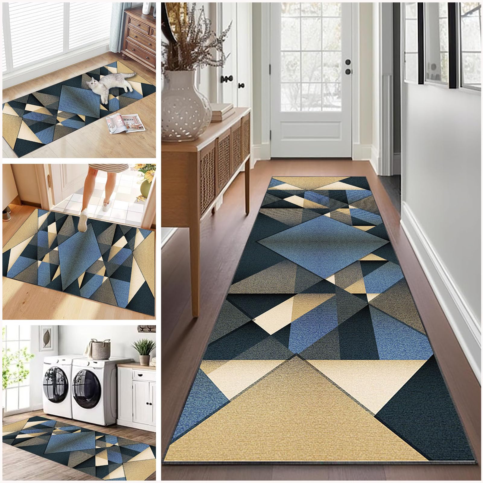 Ruxevnsy 73A Carpet Runners For Hallways Non Slip Long 80 X 500 Cm Washable Runner Rugs Kitchen Runner Absorbent Door Mats Hallway Hall Runners Narrow Rugs For Entrance Bedroom Hallways Living Room Kitchen