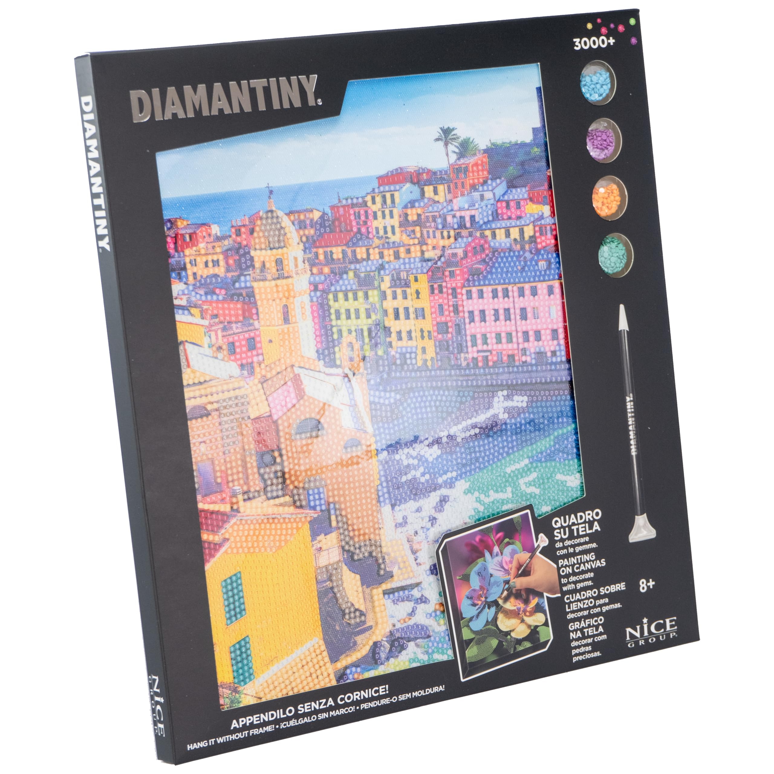 96100 DIAMANTINY Level Up – Nice Group Creative Art, Diamond Painting Kit crea mosaico, PETS, Surtido de sorpresas
