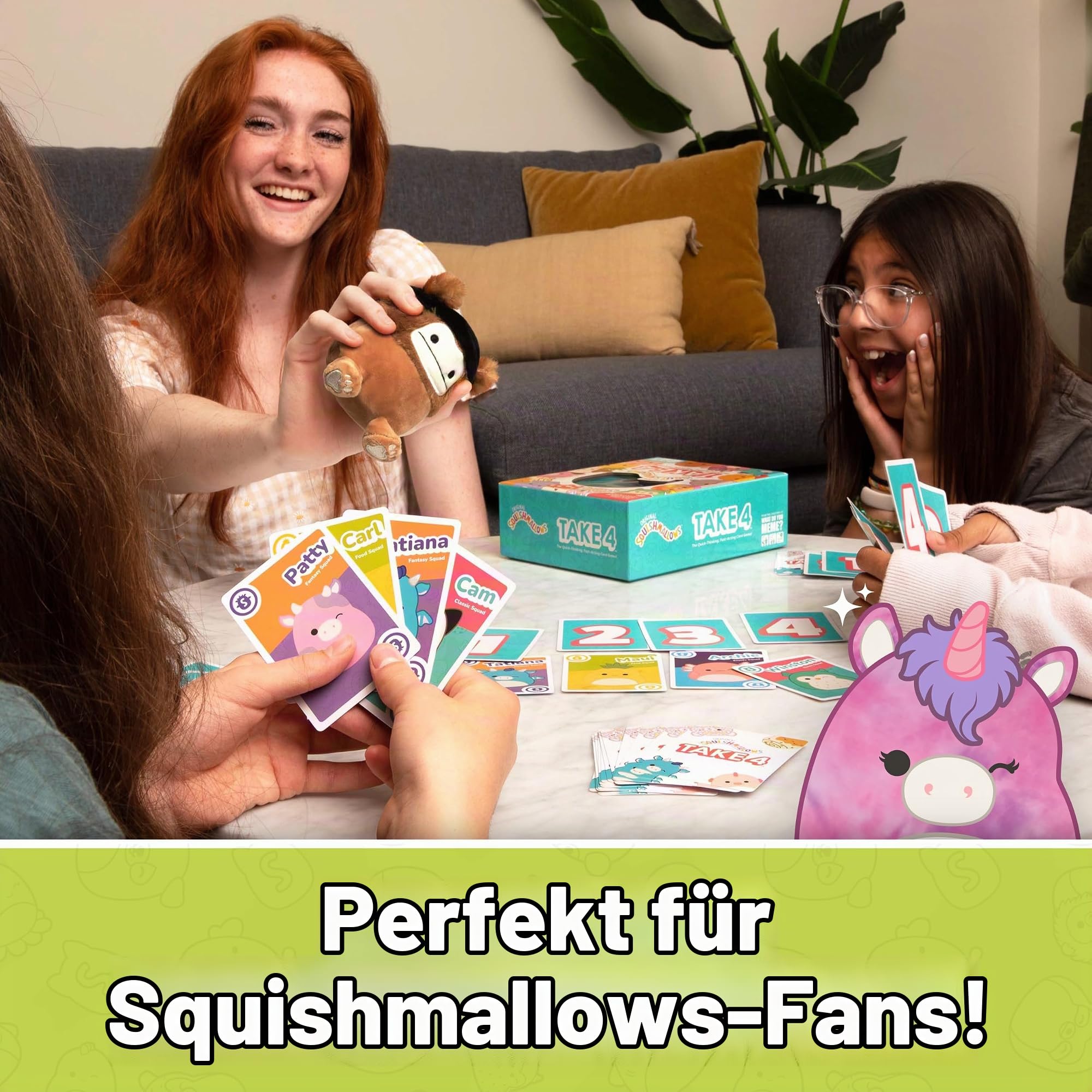 WHAT DO YOU MEME? Squishmallows Take4 - Das rasante Familien-Kartenspiel, ideal für Kinder ab 8 Jahre… – Ansicht 2