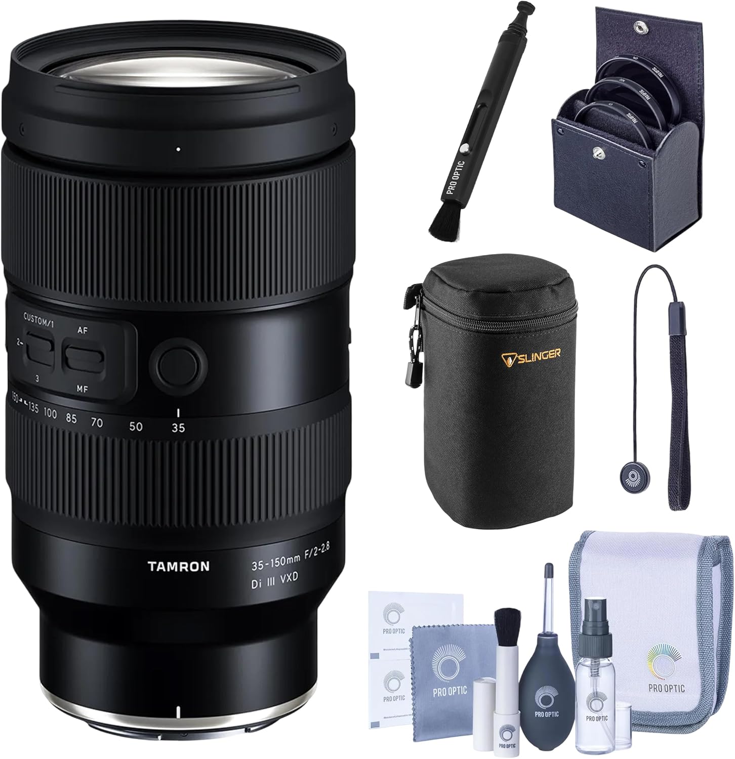 Tamron 35-150mm f/2-2.8 Di III VXD Lens for Nikon Z, Bundle with Filter Kit, Soft Lens Case and Cleaning Kit, Lens Cap Tether, 6-Year Limited Warranty