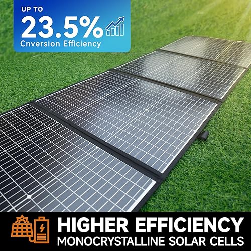 Miniatura 2 de BALDR Paneles solares monocristalinos de 200 W, cargador solar plegable portátil para generadores solares y centrales eléctricas portátiles, kit de