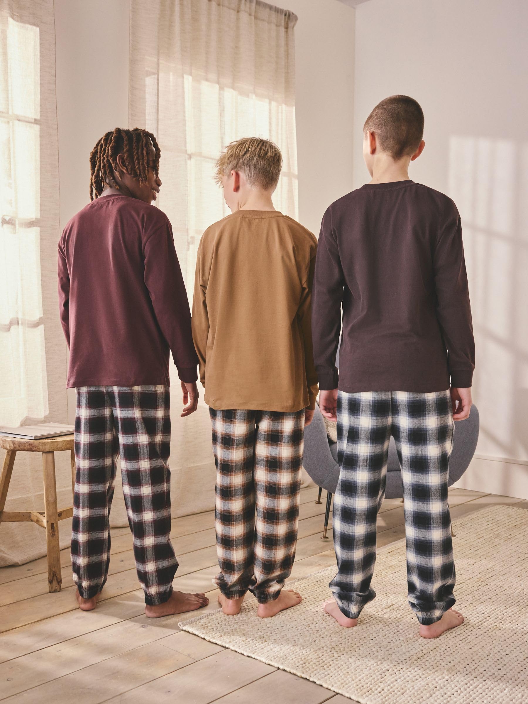 NEXT Jungen Karierte Pyjamas aus Webstoff, 3er-Pack