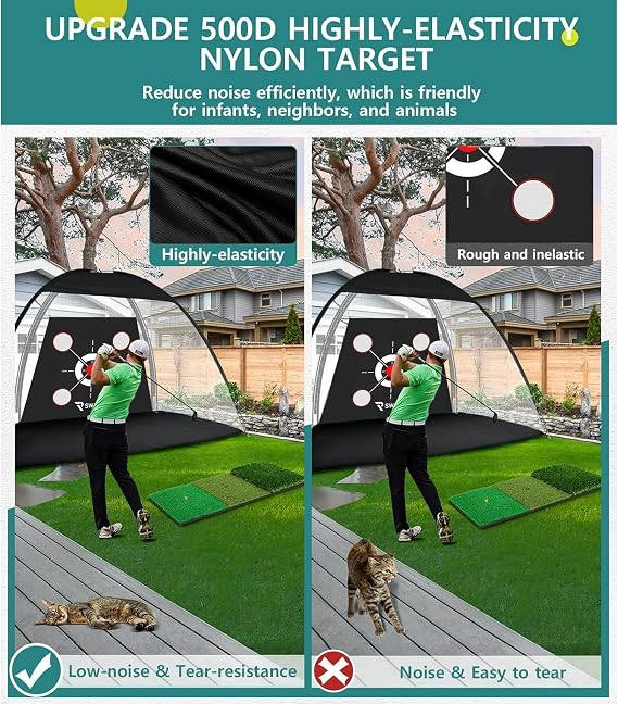 Golf Net 10x7ft, Golf Practice Net for Backyard, Indoor Outdoor Golf Hitting & Chipping Training Net
