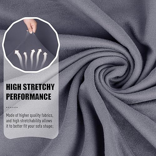 Miniatura 8 de TAOCOCO Funda para sofá biplaza reclinable, 2 piezas de tela de poliéster elástica para sofá reclinable de 2 asientos, protector de muebles suave y