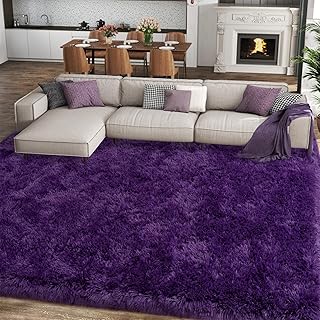 8x10 Large Area Rugs for Living Room, Ultra Soft Purple Big Shag Rug for...