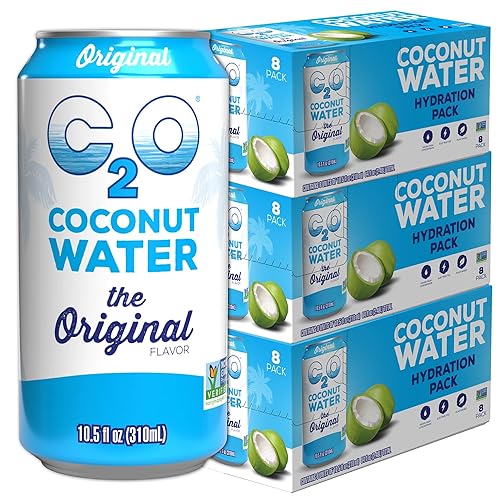 Miniatura 29 de C2O - Agua de coco con piña (paquete de 12) - Hecho con agua de coco fresca - A base de plantas - Sin OMG - Agua enlatada - Hidratación natural