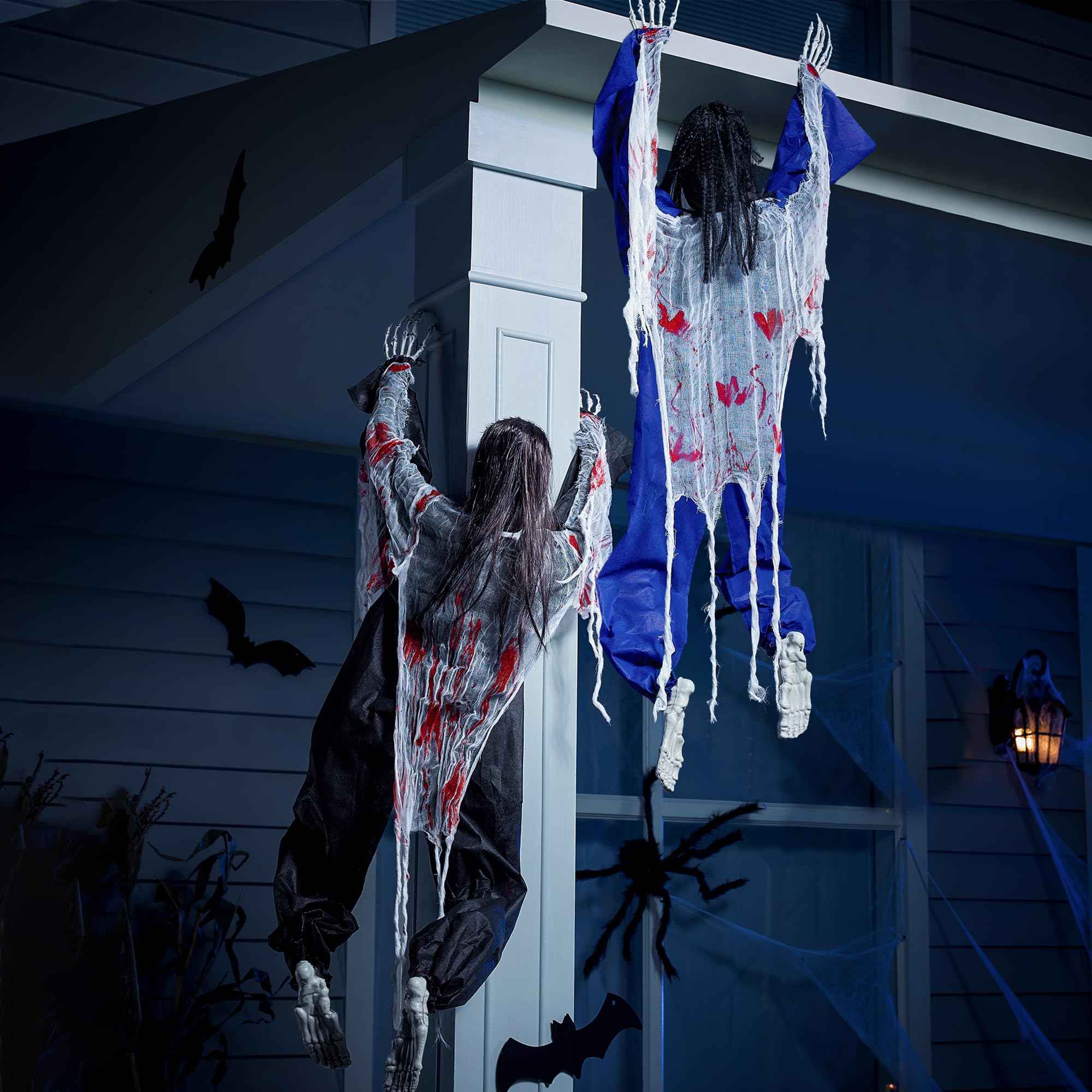 JOYIN Decorazione da parete con zombi rampicanti di Halloween, 119,4 cm, 2 pezzi, non morti zombi di Halloween, decorazione da parete per Halloween, cortile, patio, decorazione da parete per feste