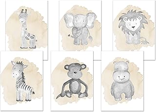 Nursery Prints - Set of Nursery Prints - Nursery Wall Picture - New Baby Print - Jungle Animals Prints - Watercolour Animal Print