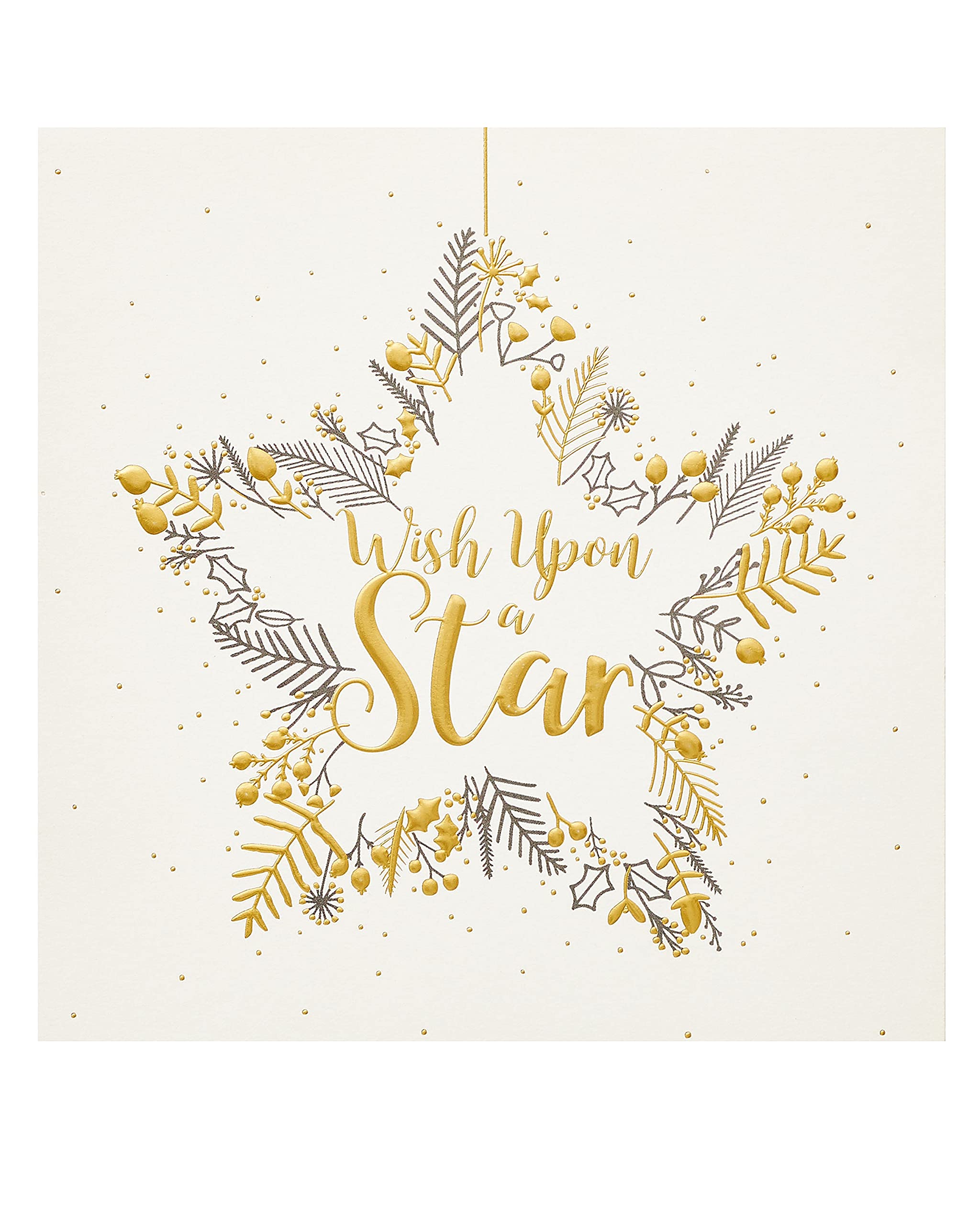 Pack of 8 Wish Upon A Star RSPCA Charity Christmas Cards Xmas Cards, Gold, 11mm x 163mm